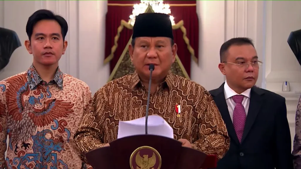 Prabowo pengumuman kabinet